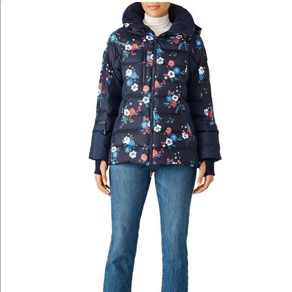 Tory Burch Sporty Tech Floral Puffer Coat sz 6 - Picture 1 of 4